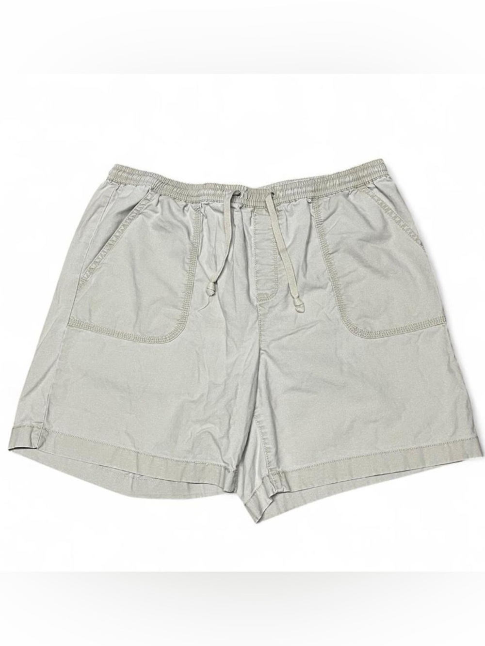 LL Bean Shorts Khaki Tan Classic Fit Women Sz 12 Cotton 32x5.5 Outdoor Stretch